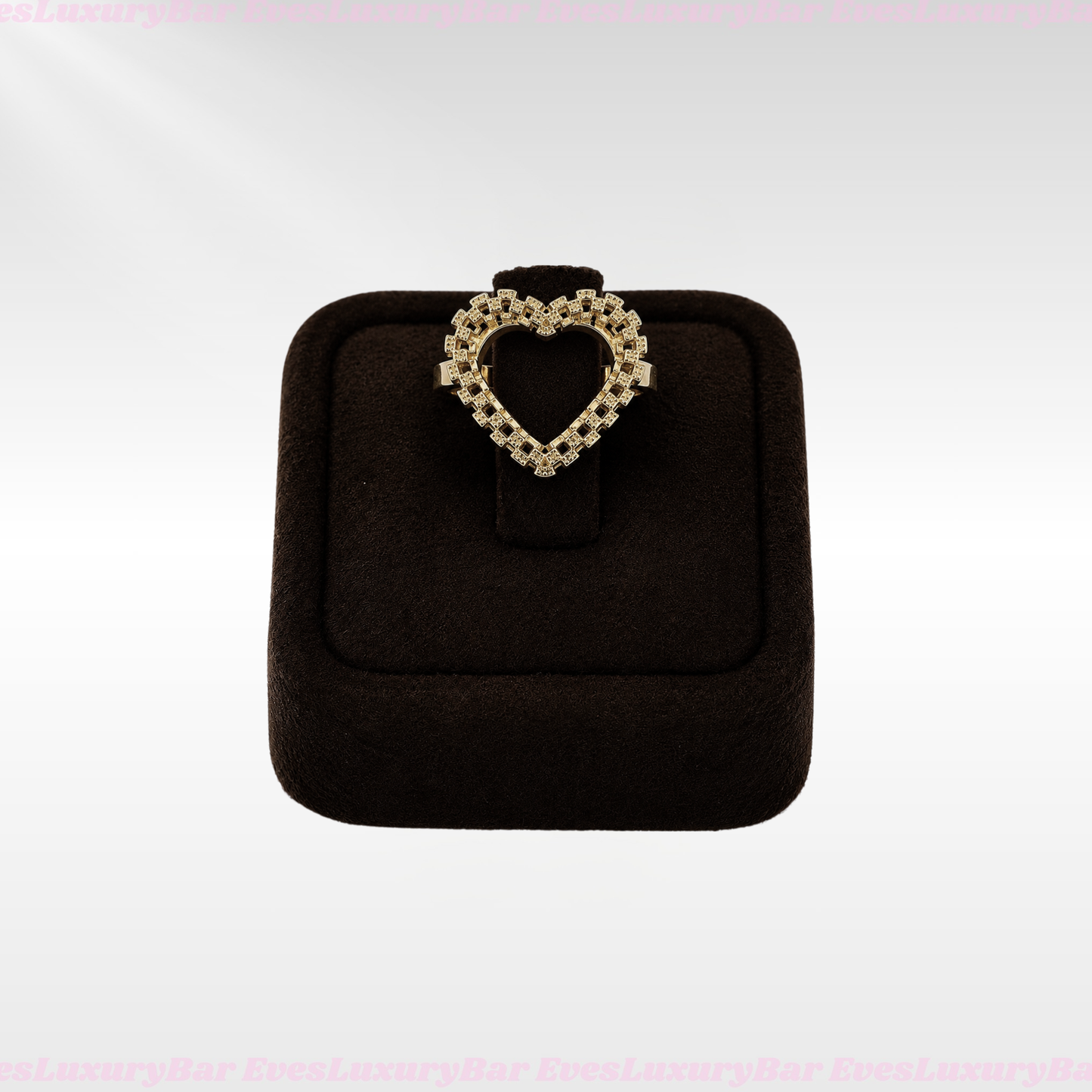 18K GOLD FILLED/PLATED OPEN HEART RING