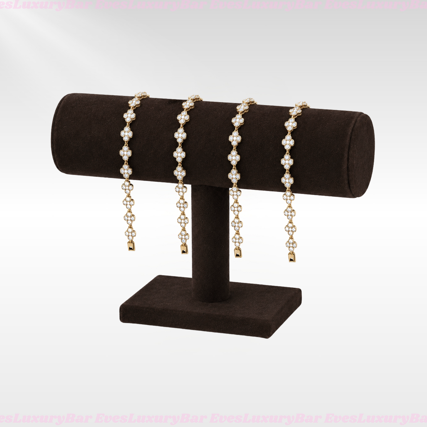 18K GOLD FILLED/PLATED WHITE CLOVER BRACELET