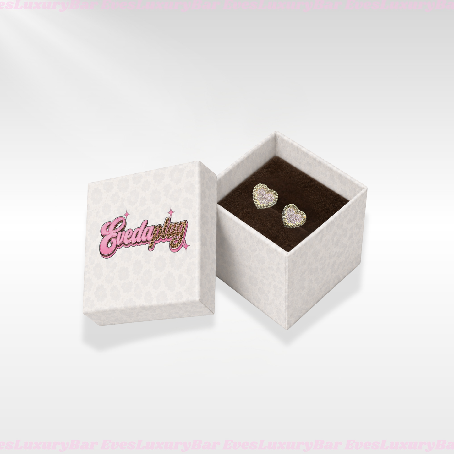 18K GOLD FILLED/PLATED PINK HEART EARRINGS