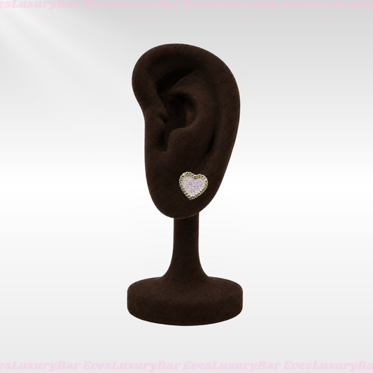 18K GOLD FILLED/PLATED PINK HEART EARRINGS