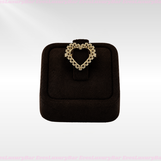 18K GOLD FILLED/PLATED OPEN HEART RING