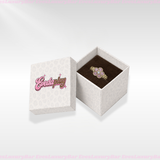 18K GOLD PLATED PINK FLOWER RING