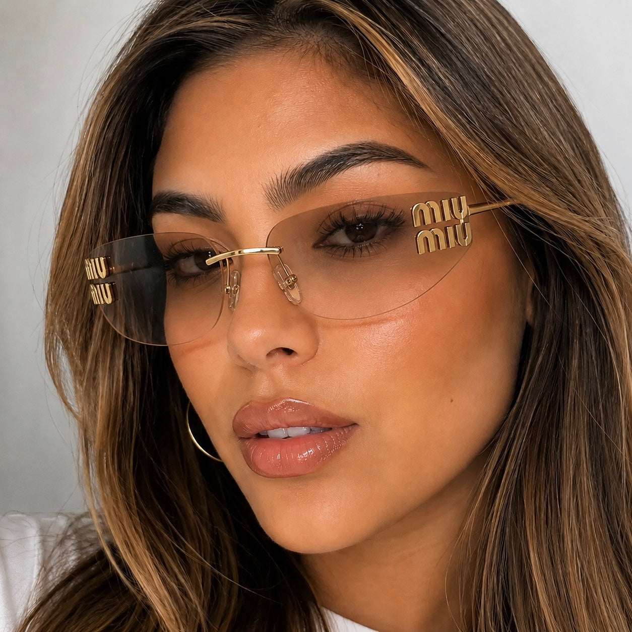 RIMLESS SHIELD SUNGLASSES