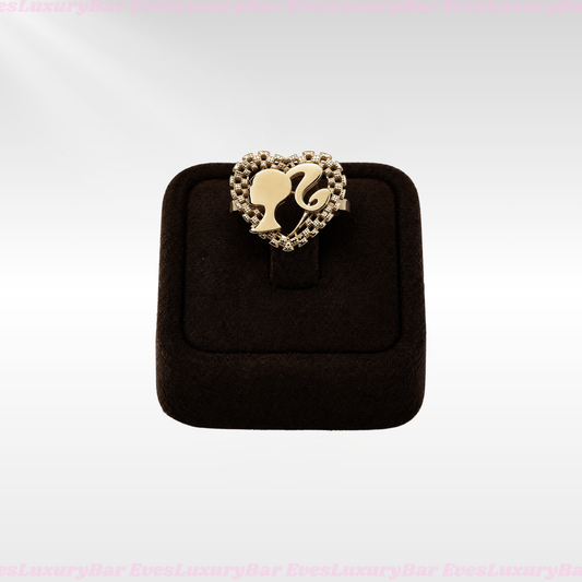 18K GOLD FILLED/PLATED BARBIE HEART RING