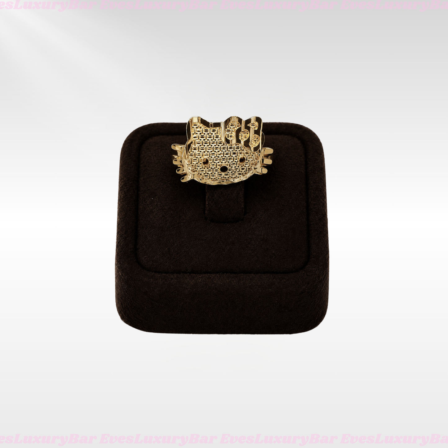 18K GOLD FILLED/PLATED HELLO KITTY HEAD RING