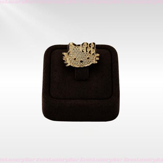 18K GOLD FILLED/PLATED HELLO KITTY HEAD RING