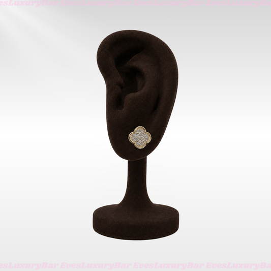 18K GOLD FILLED/PLATED WHITE CLOVER EARRINGS