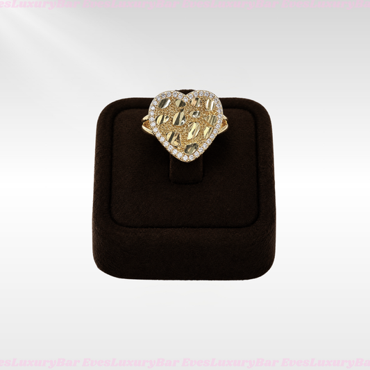 18K GOLD FILLED/PLATED HEART RING
