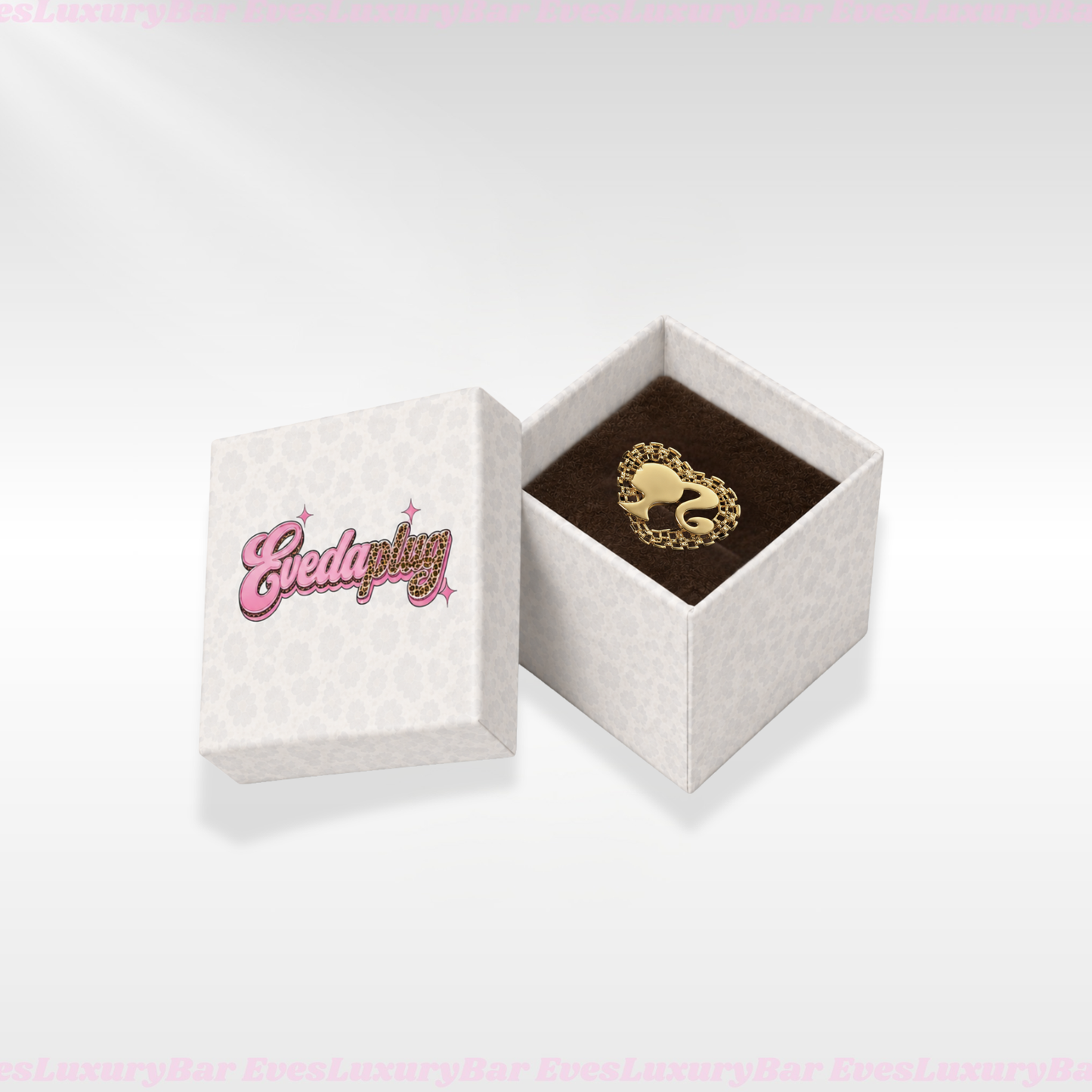 18K GOLD BARBIE HEART RING