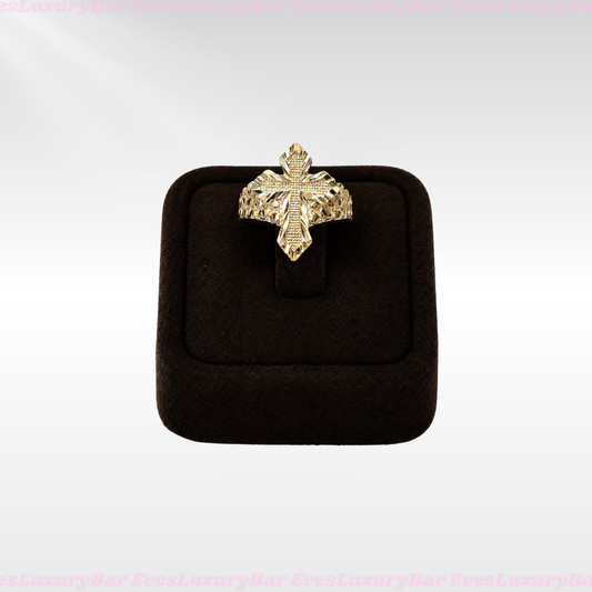 18K GOLD FILLED/PLATED CROSS RING