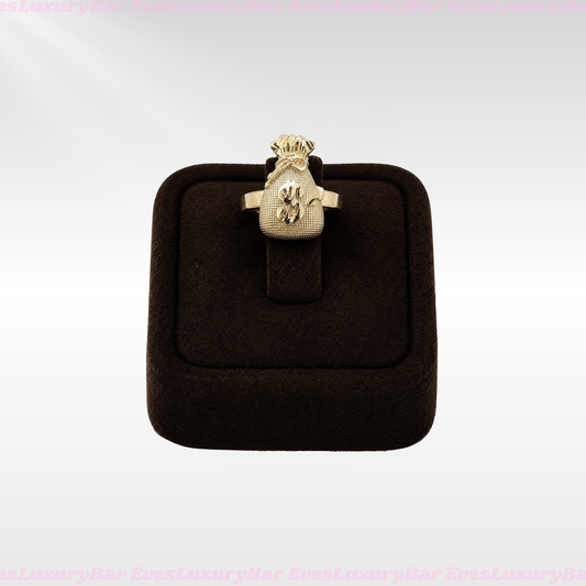 18K GOLD FILLED/PLATED MONEY BAG RING
