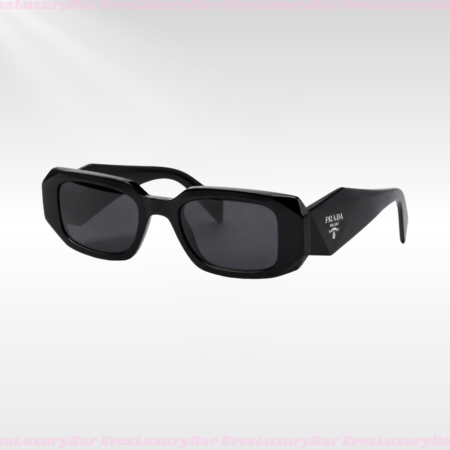 CHUNKY NARROW RECTANGLE BLACK FRAME SUNGLASSES