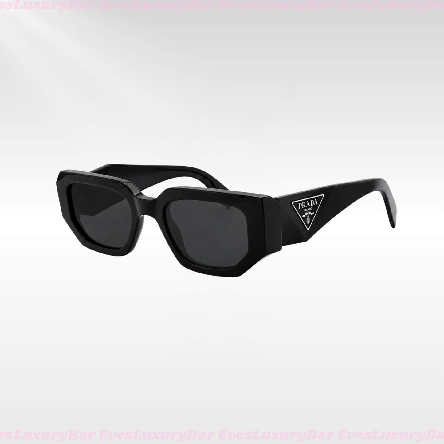 CHUNKY NARROW RECTANGLE BLACK FRAME SUNGLASSES