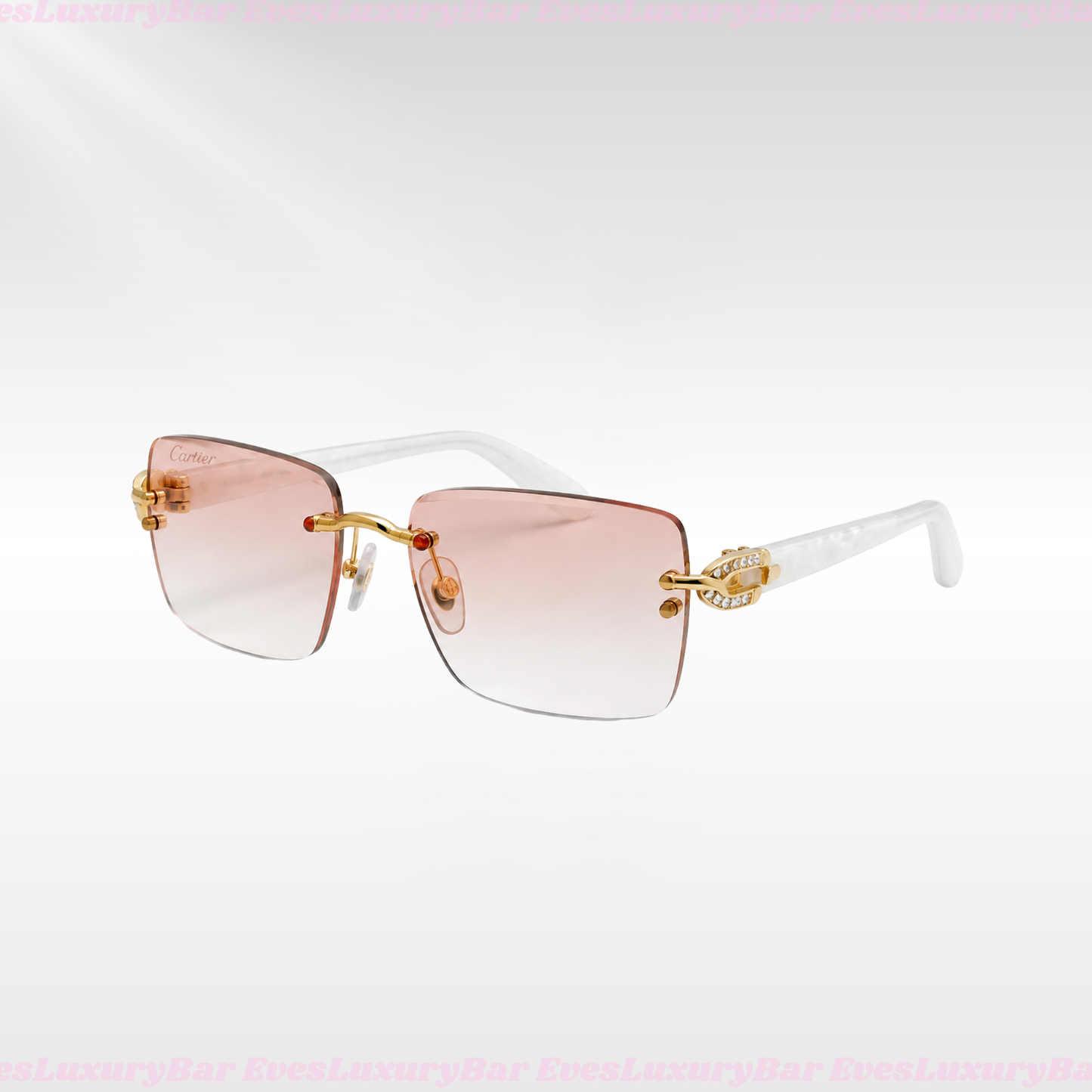 RIMLESS RECTANGLE SUNGLASSES